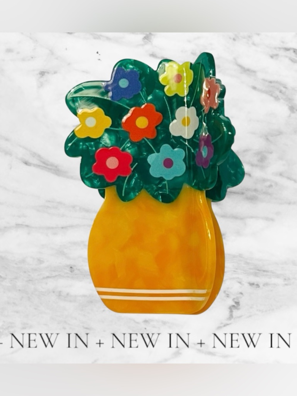 NWOT Flower Pot Hair Claw Clip
